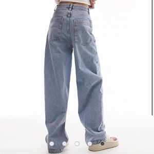 Topshop baggy jeans in mid blue